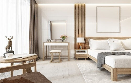 Bedroom in Scandinavian style